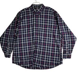 Brooks Brothers Original Polo Shirt Size XXL Long Sleeve Plaid Blue Red White